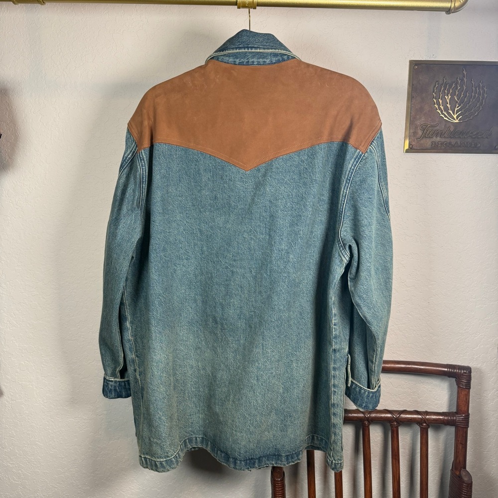 Faherty Ridge Back Denim Suede Jacket Creekside Indigo Wash WOH2510 L/XL New - Picture 10 of 10